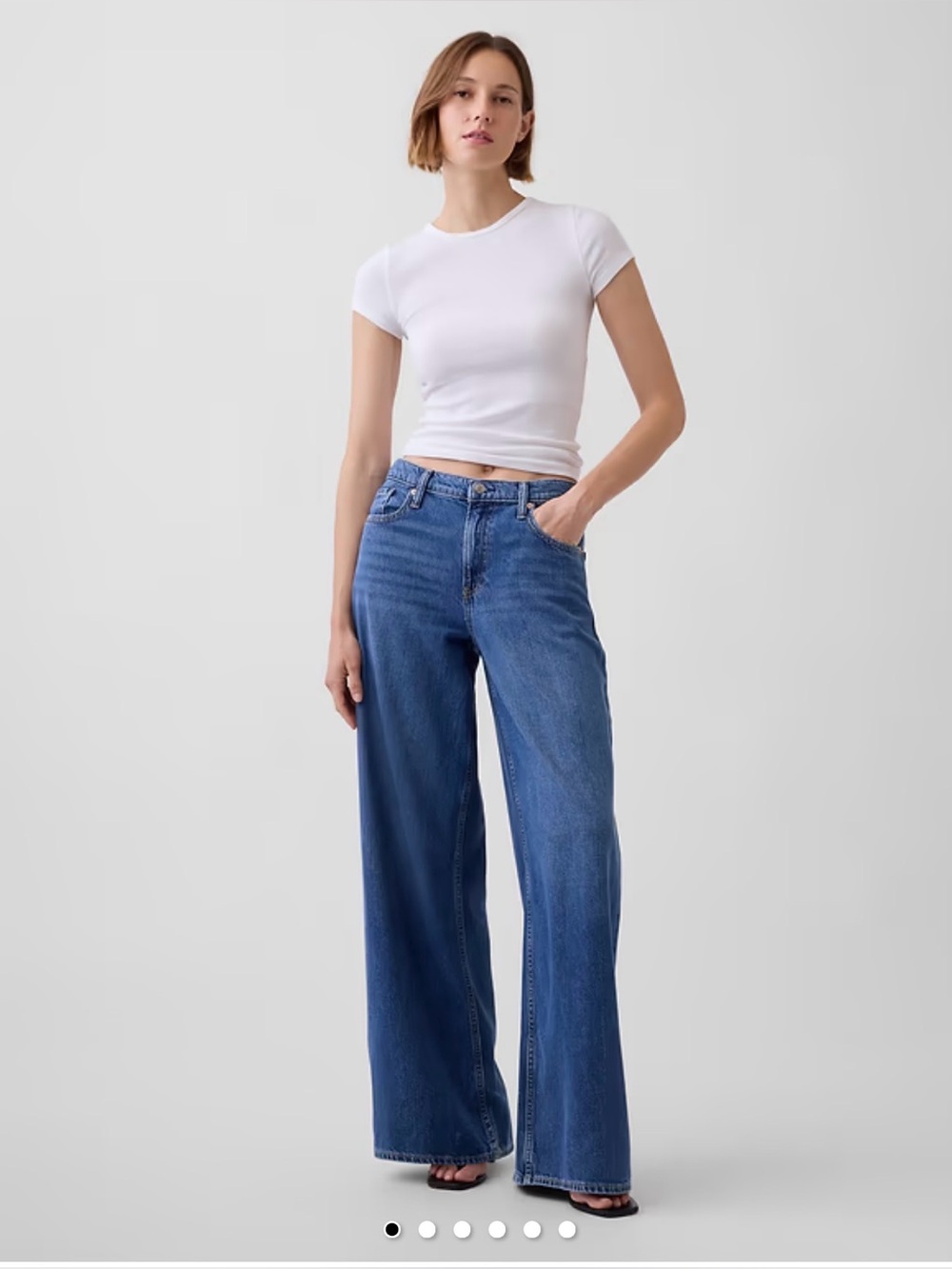 GAP Women’s Baggy Mid Rise Jeans - Light Blue Denim